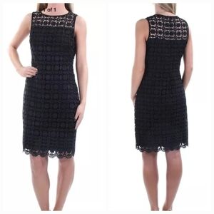 Lauren Ralph Lauren Petite Black Sleeveless Black LACE Dress Size 6P